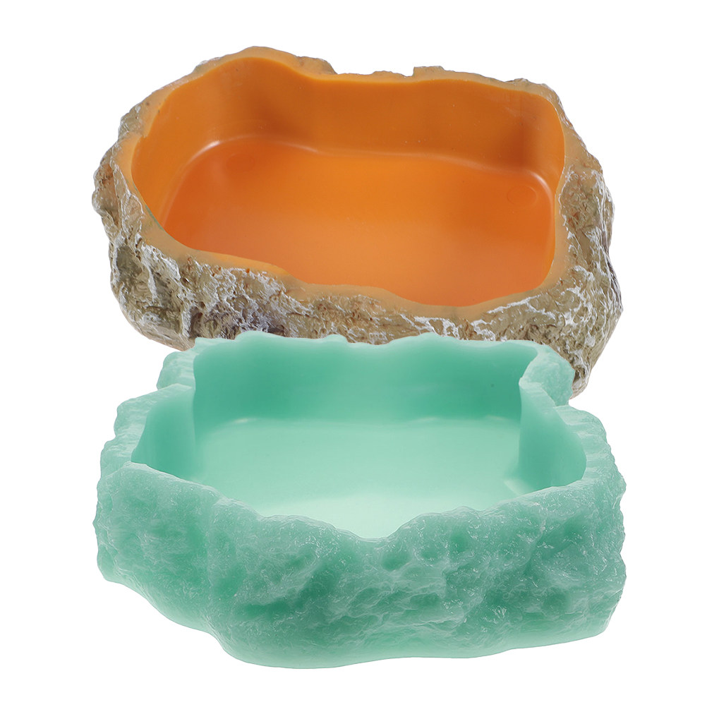 Water Dish Reptile - 2Pcs Night Glow Reptile Food Water