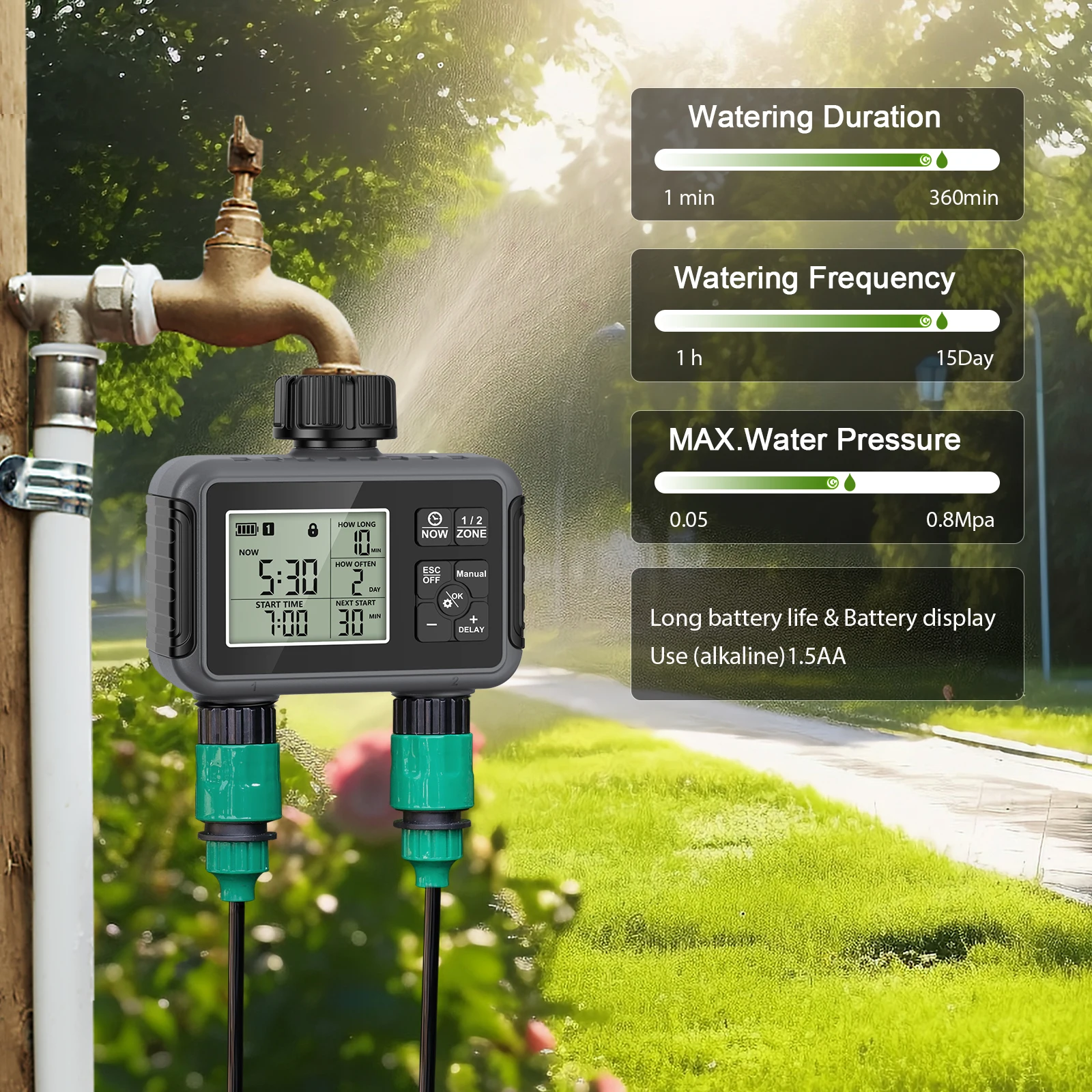 Dual Outlet Water Hose Timer R - đánh giá và giá Timer Dual Outlet